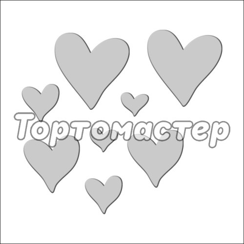Набор топперов декоративных Сердечки Серебро 1,5-3,5 см 15-20 шт ТСК58