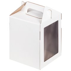 Коробка для торта/кулича Белая 16х16х20 см