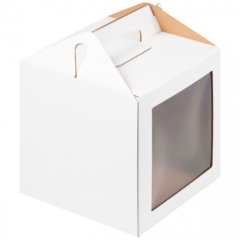 Коробка для торта/кулича Белая ForGenika 16х16х18 см