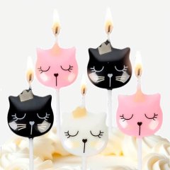 Свечи декоративные "Кошечки-принцессы" 6 см 5 шт 10948747