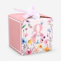 Коробка для сладостей "8 Марта" 12х12х12 см 10001483