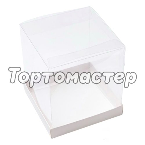 Коробка для сладостей с прозрачной крышкой белая 16х16х18 см ТИ-00239, ТИ-239