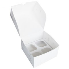 Коробка на 4 капкейка Белая Cup 4