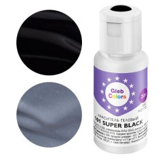 Краситель пищевой гелевый водорастворимый GLEB (CAKE) COLORS 101 Super Black 20 г CC101SB