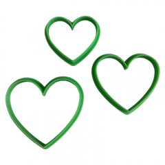 Вырубка пластиковая Сердце Зеленый 11 см 683