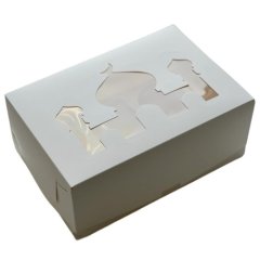 Коробка на 9 капкейков с окошком Белый "Мечеть" 23,5х23,5х10 см 040475