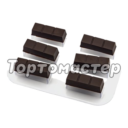 Форма пластиковая "Плитка для дубайского шоколада Батончики" 6,3x2,1x1,5 см 