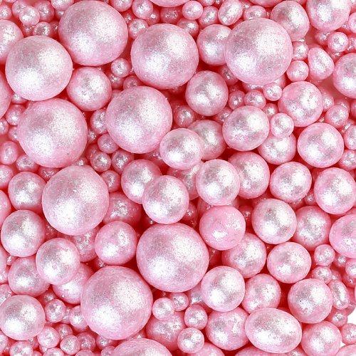 Посыпка кондитерская из дутого риса жемчуг блестящий "Нежно-розовый микс" 1,5 кг 805