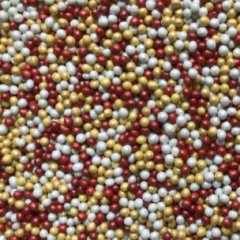Посыпка декоративная шарики "Красно-бело-жёлтые" 1 мм 1 кг tp20110