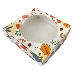 Коробка для сладостей с окном "Осень" 11,5х11,5х3 см КУ-00708