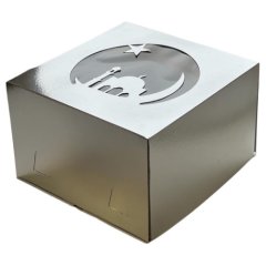 Коробка для торта с окном Серебро "Мечеть" 30х30х19 см 016114