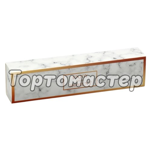 Коробка на 5 конфет "Мрамор" белая 5х21х3,3 см 7904546	