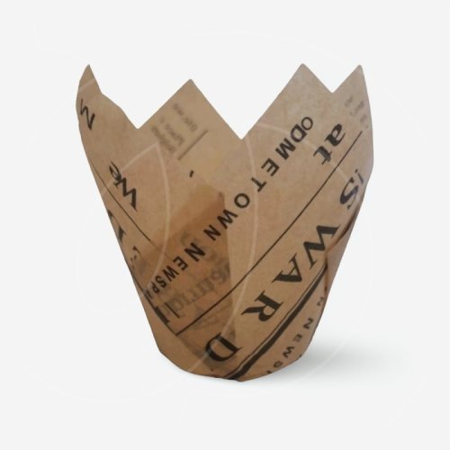 Капсула бумажная тюльпан "Газета крафт" D50 H80 1 шт 00-00000992; Б-106