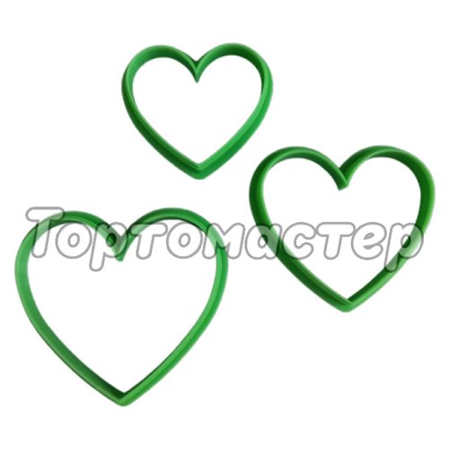 Вырубка пластиковая Сердце Зеленый 11 см 683