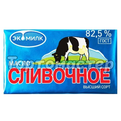 Масло сливочное несоленое Экомилк 82,5% 380 г без скидки