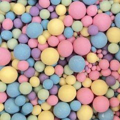 Посыпка кондитерская из дутого риса жемчуг матовый "Жёлто-голубо-розовый микс" 500 г 295м