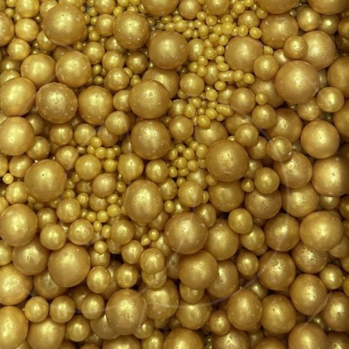 Посыпка кондитерская из дутого риса жемчуг "Золото" 50 г № 230	
