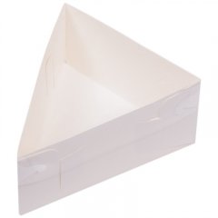 Коробка для кусочка торта белая 14х14х12х7 см 070050