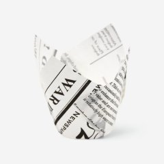 Капсула бумажная тюльпан "Газета" D50 H80 1 шт 00-00000991; Б-105