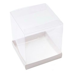 Коробка для сладостей с прозрачной крышкой белая 16х16х18 см ТИ-00239, ТИ-239