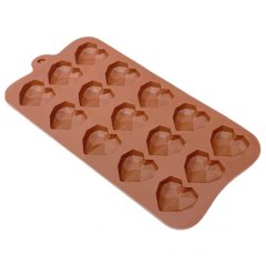 Силиконовая форма для шоколада Алмазные сердца