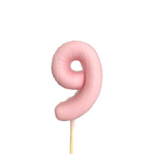 Фигурка из шоколадной глазури "Воздушный шарик розовый цифра 9" ФГ173(розовый9)	