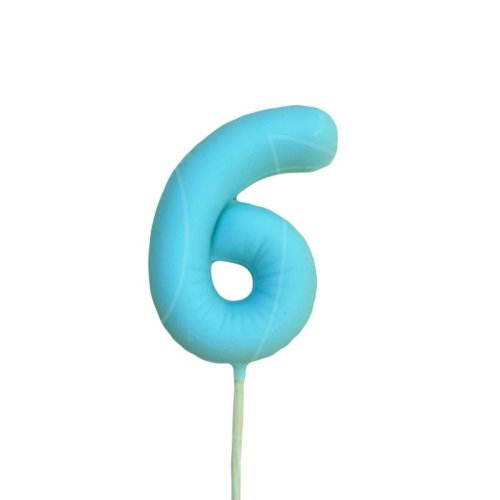 Фигурка из шоколадной глазури "Воздушный шарик голубой цифра 6" ФГ174(голубой6)	