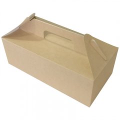 Коробка для сладостей с ручкой Крафт 28,4х14х3х9,8 см OSQ BOX WITH HANDLE К   (ECO BOX WH)
