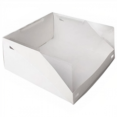 Коробка для торта с прозрачной крышкой Белая ForGenika 22,5х22,5х10 см 50 шт