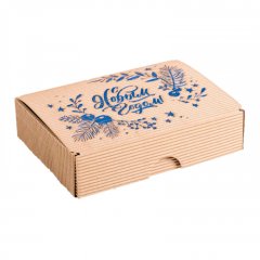 Коробка для сладостей С Новым Годом! Крафт 21х15х5 см 4996064