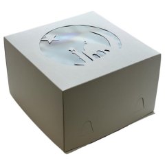 Коробка для торта с окном "Мечеть" белая 30х30х19 см 016113