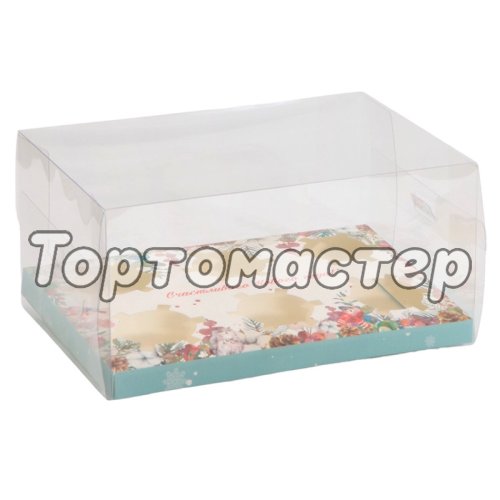 Коробка на 6 капкейков с прозрачной крышкой "Счастливого Нового Года" 23х16х11,5 см 7827582