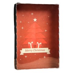 Коробка для сладостей с прозрачной крышкой "Merry Christmas" 22х15х3 см