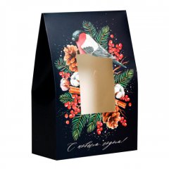 Коробка для сладостей "С Новым Годом" Чёрная 4810374