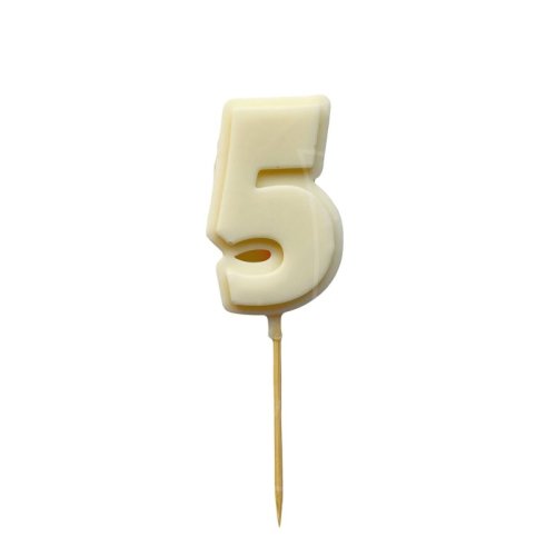 Фигурка из шоколадной глазури "Цифра белая 5" ФГ177(белый5)	