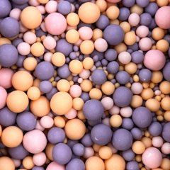 Посыпка из дутого риса Жемчуг матовый Оранжево-розово-фиолетовый микс 50 г