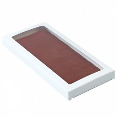 Коробка для шоколадной плитки с окошком Белая 17х8х1,4 см