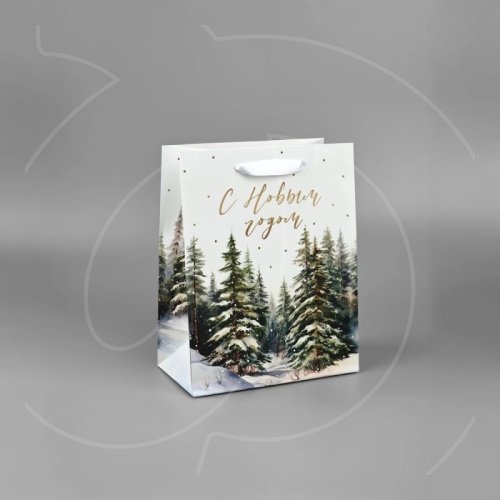 Пакет бумажный "Новогодний лес" 18х23х10 см 10348955