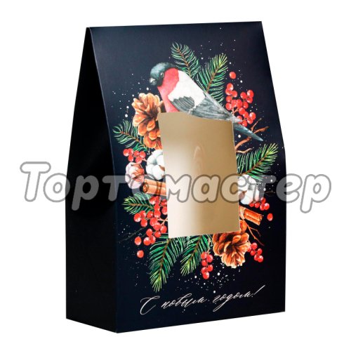 Коробка для сладостей "С Новым Годом" Чёрная 4810374