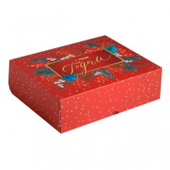 Коробка для сладостей "С Новым Годом. Веточки" красная 5155345