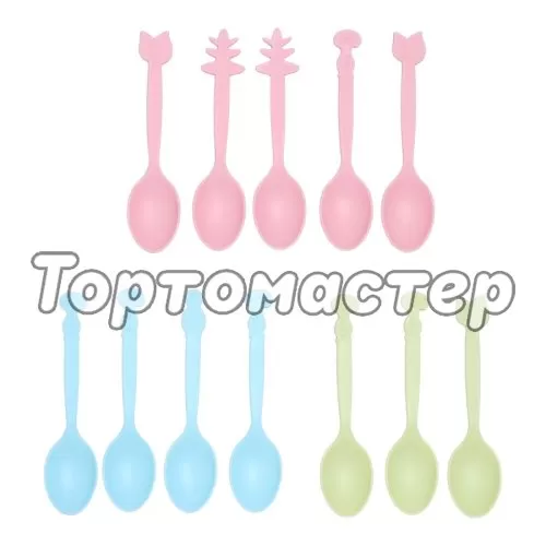 Ложка пластиковая Пастель микс 9 см 12 шт 10083853