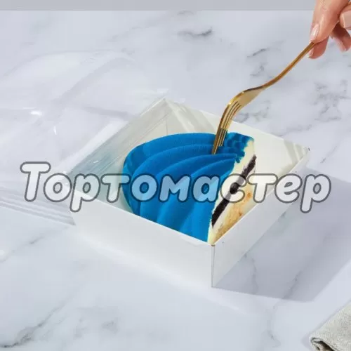 Коробка для бенто-торта и моти белая 17,5х17,5х9 см дно 14,5х14,5 см SMART PACK 900 - W + Lid SmartPack 900 domе