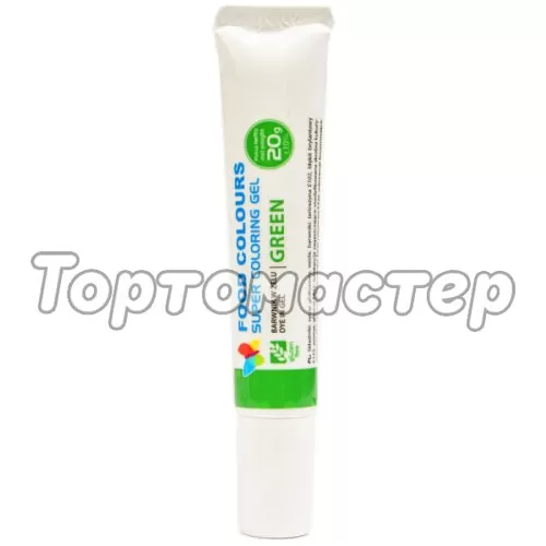 Краситель пищевой гелевый водорастворимый Food Colours "Зелёный" 20 г WSG-T15, 25525