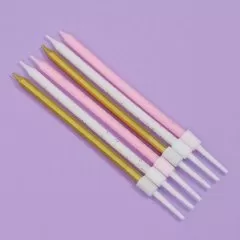 Свечи декоративные "Блестящая вечеринка" 6 шт 10603403