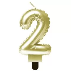 Свеча декоративная Цифра "2" Шар Золото 622095-2	