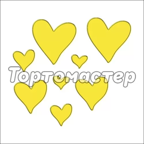 Набор топперов декоративных Сердечки Золото 1,5-3,5 см 15-20 шт ТСК57