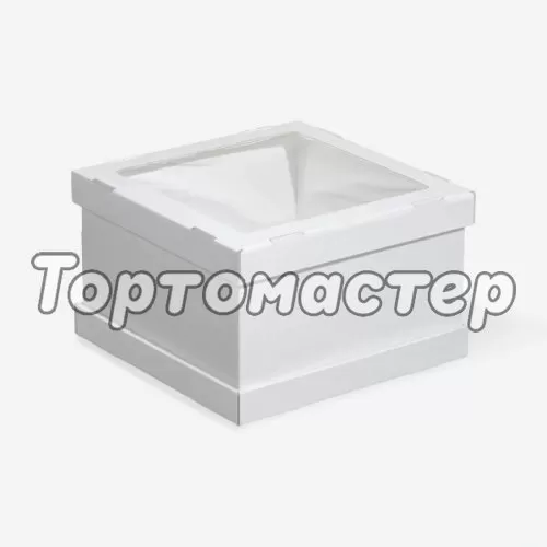 Коробка для торта с окном белая 30х30х20 см ForG STRONG I W W 300*300*200 S