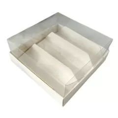 Коробка на 3 эклера белая 13,5х13,5х6 см ТИ-084, ТИ-00084