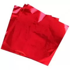Фольга для конфет обёрточная Красная 10х10 см 100 шт ФК-5
