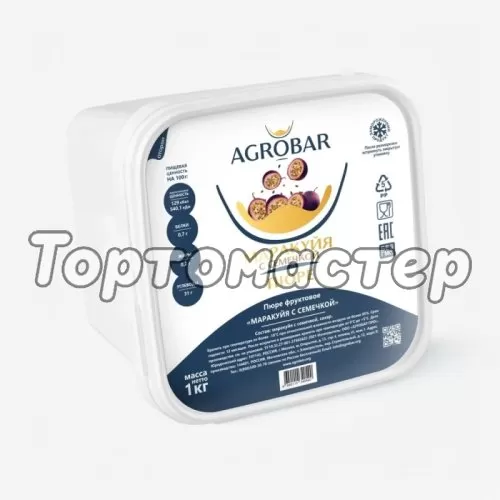 Пюре замороженное AGROBAR Маракуйя с семечкой 1 кг 